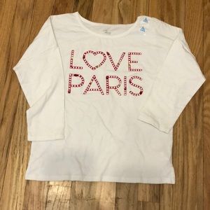 Girls “Love Paris” Long Sleeve Shirt
